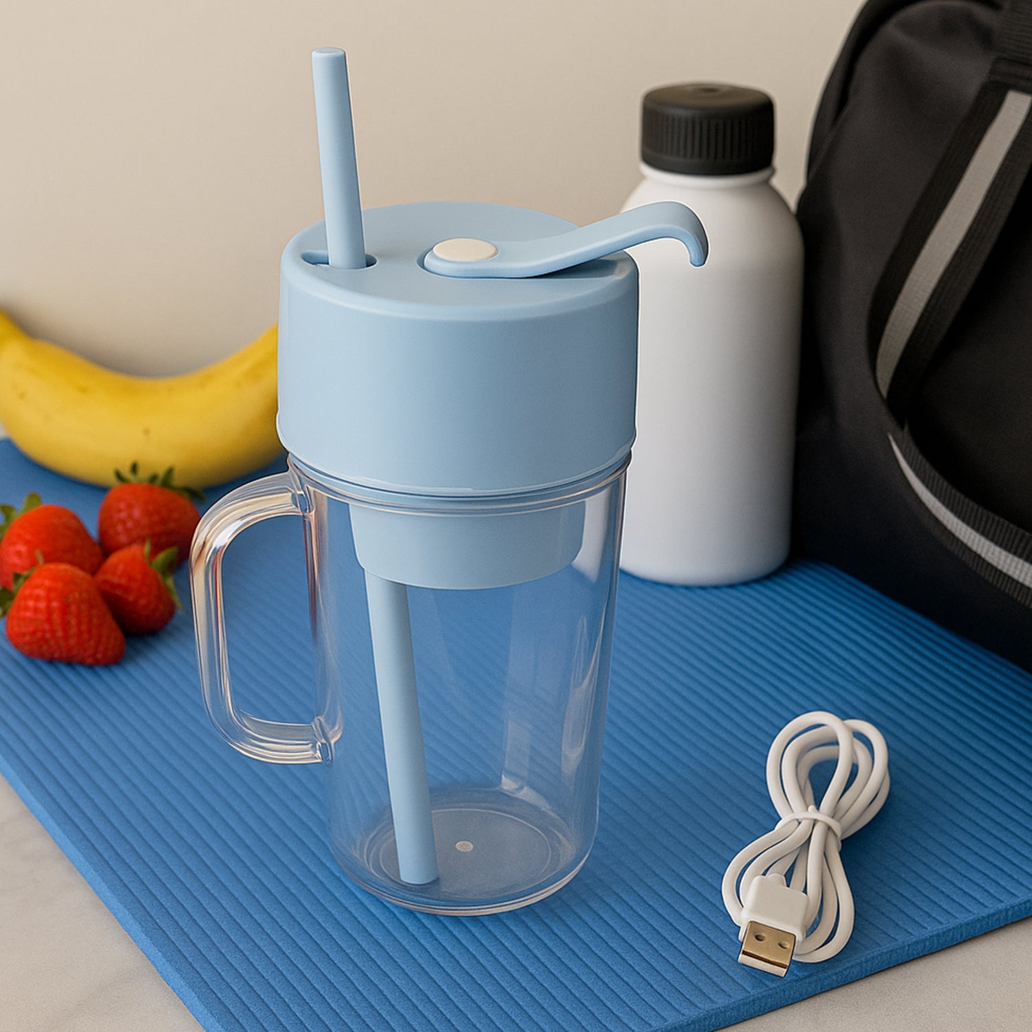 2 In1 Portable Crusher Juicer With Handle & Straw for Smoothie Sipper USB Rechargeable (340 ml) 6 Stainless Steel Blades Compact Juicer Mixer, Juicer Portable Fresh Juice Blender Portable Electric Juicer ( 340 ML ) 2 In1 Portable Crusher Juicer With Handle & Straw for Smoothie Sipper USB Rechargeable (340 ml) 6 Stainless Steel Blades Compact Juicer Mixer, Juicer Portable Fresh Juice Blender Portable Electric Juicer ( 340 ML )
